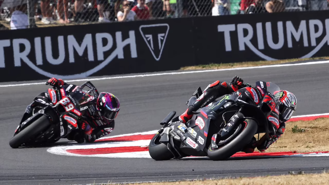 Marco Bezzecchi, Jorge Martin, 2026 Silverstone MotoGP. © Gold and Goose