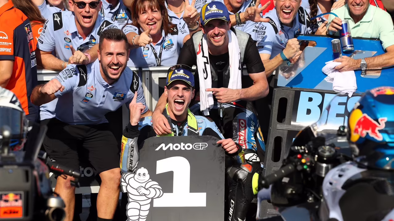 Fermin Aldeguer wins the 2025 Indonesian MotoGP. © Gold and Goose