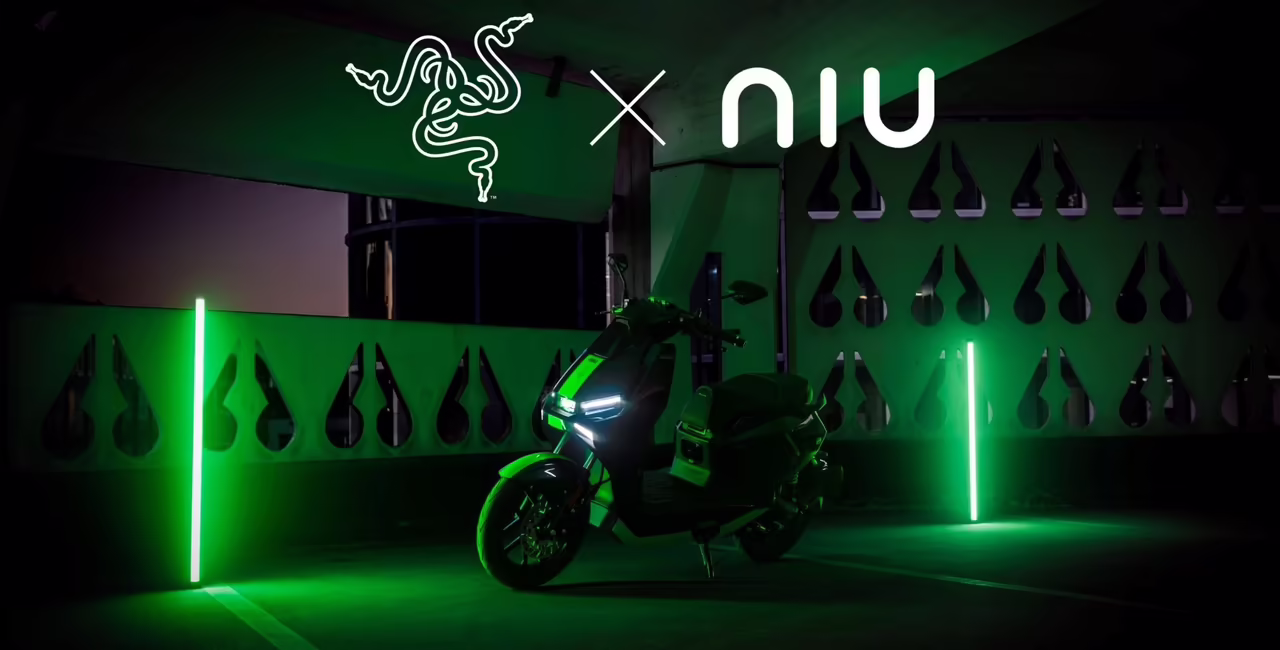 Электроскутер NIU FQiX x Razer Special Edition в чёрно-зелёной гамме