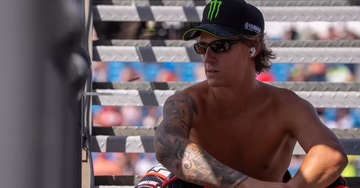 Фабио Куартараро на мотоцикле Yamaha M1 во время гоночного уикенда MotoGP