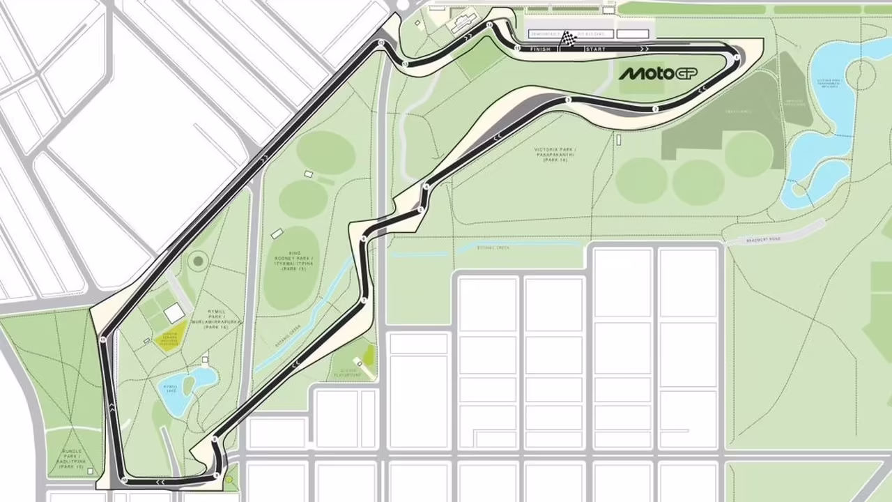 The latest Adelaide MotoGP layout (Government of South Australia).