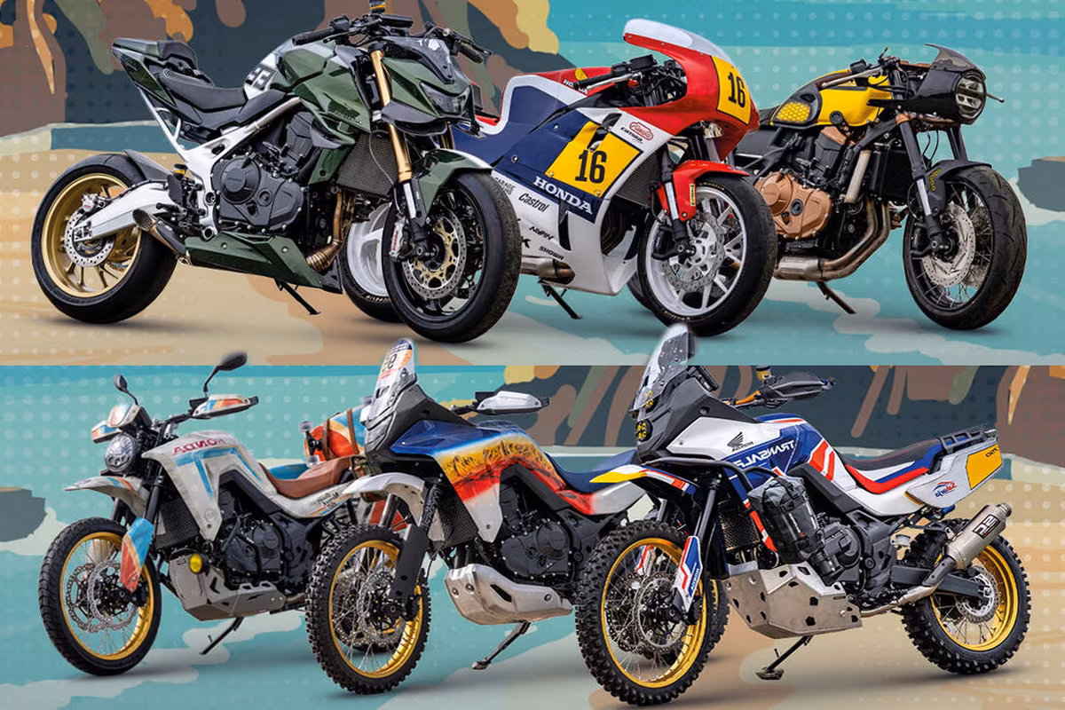 Кастом Honda CB750 Hornet Mugen в зелёном цвете на конкурсе Honda Customs