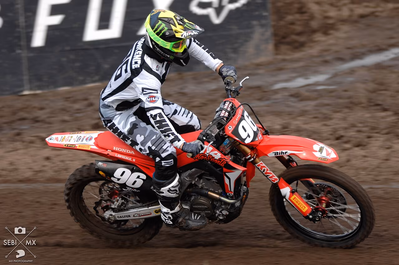 Хантер Лоуренс на этапе MXGP в Валькенсварде в 2018 году