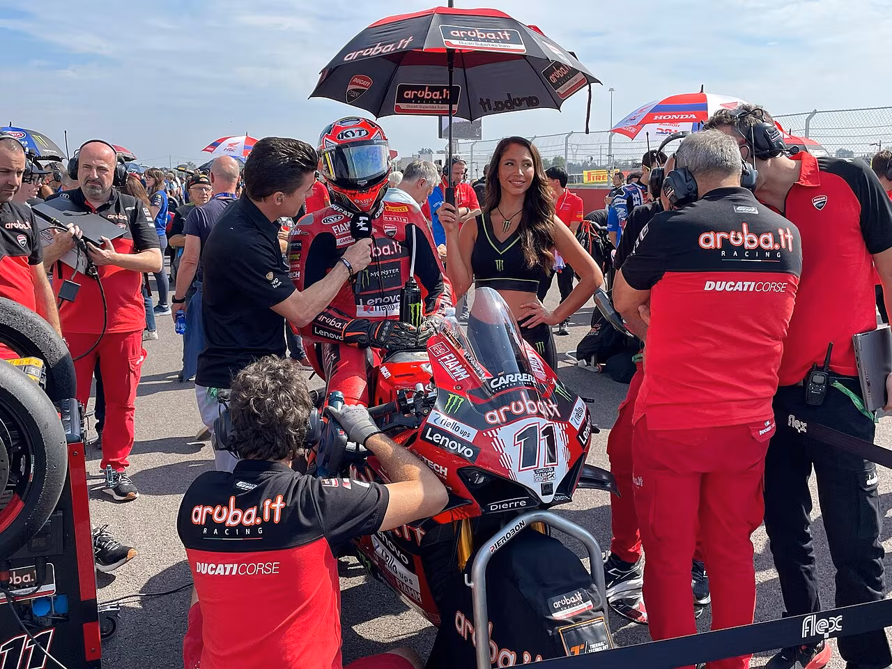 Николо Булега на этапе WorldSBK в Кремоне в 2024 году