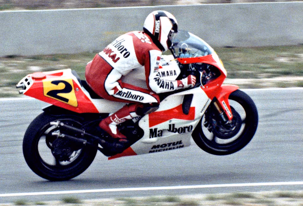 Уэйн Рейни на Yamaha на Гран-при Laguna Seca 1990 года