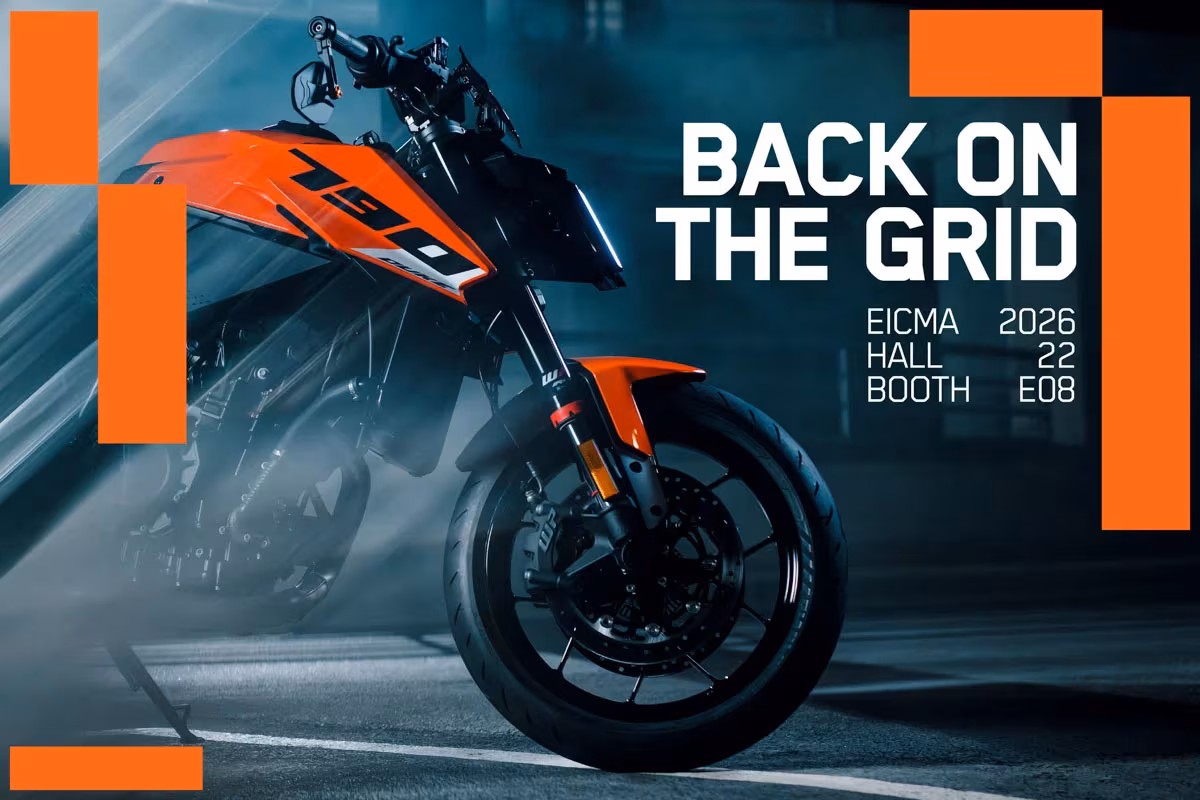 KTM previews its EICMA 2026 appearance. Credit: KTM.