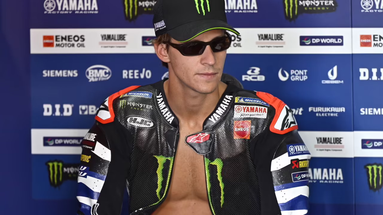 Фабио Куартараро на Yamaha M1 во время практики Гран-при Арагона MotoGP