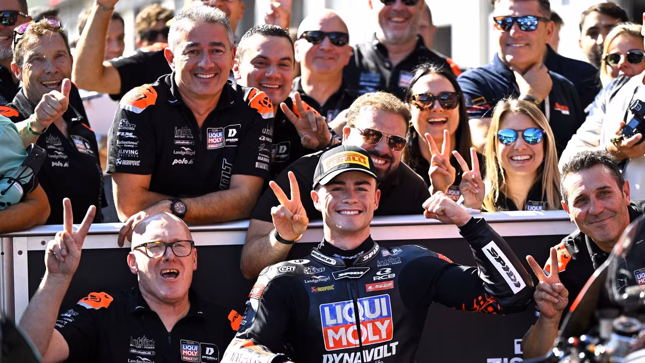 Gonzalez celebrates with Intact GP. © Gold and Goose