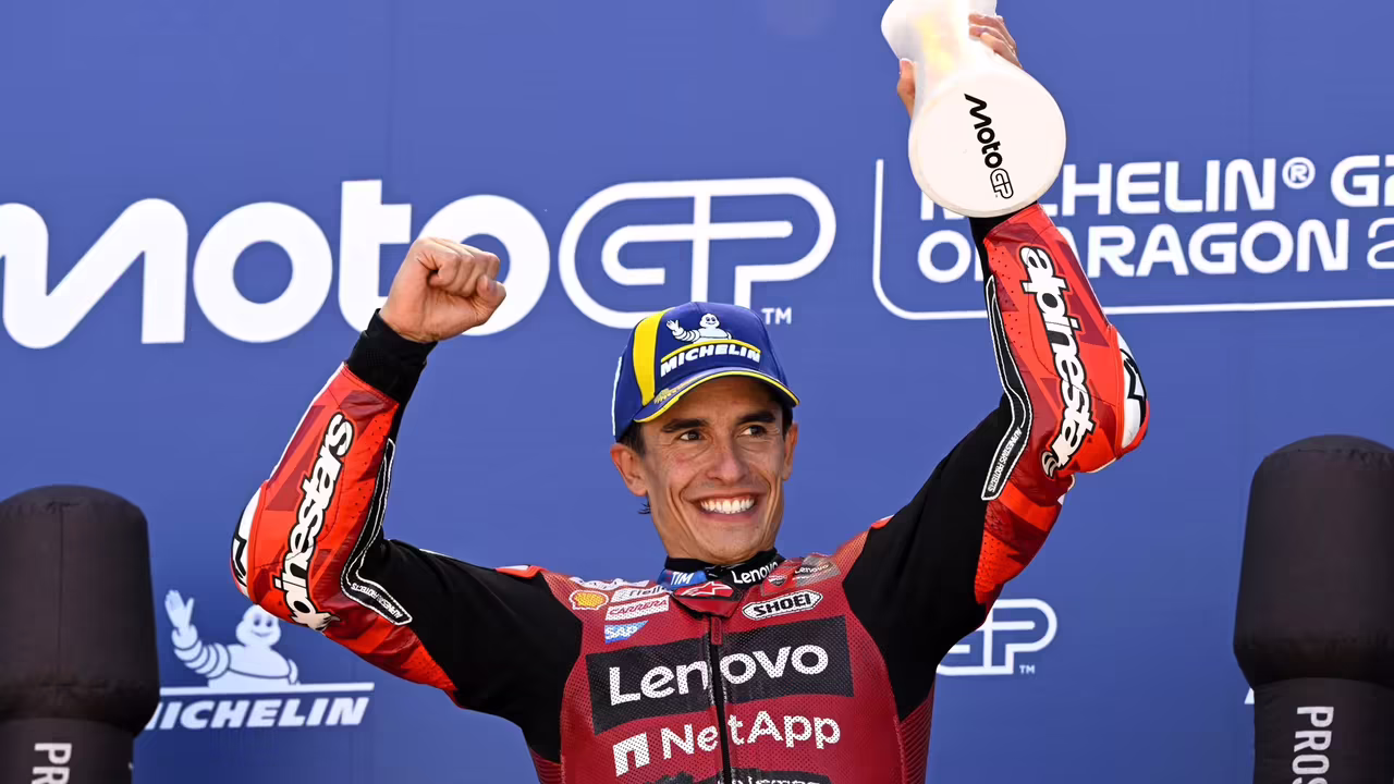 Marc Marquez wins Aragon MotoGP. © Gold and Goose