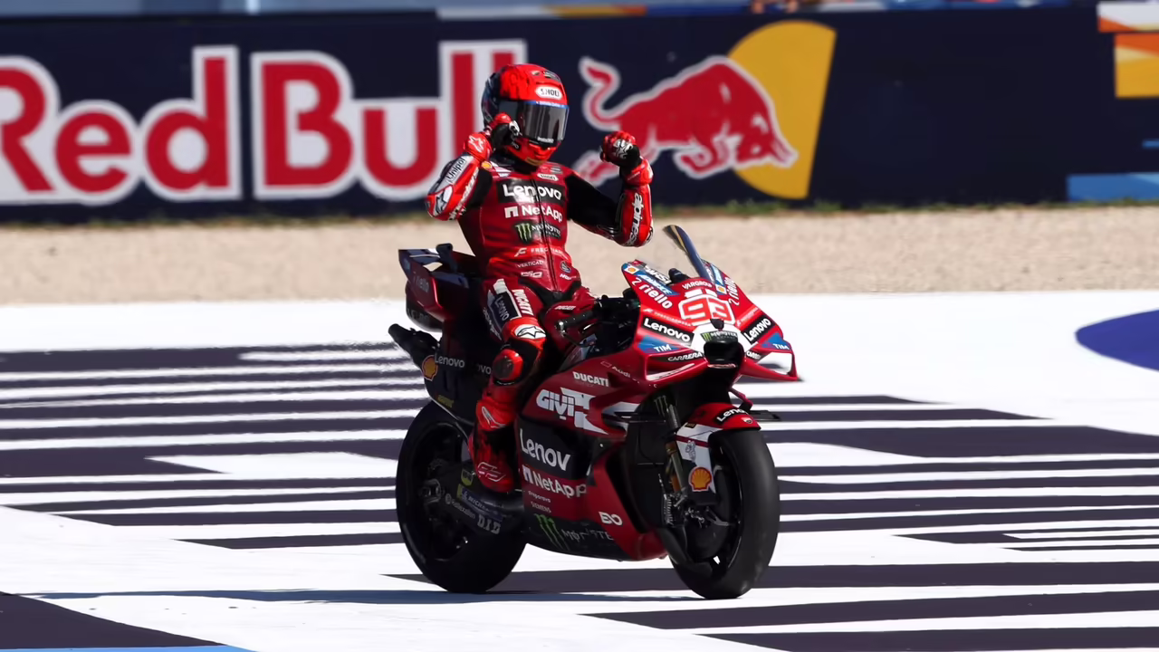 Marc Marquez wins Misano Sprint. © Gold and Goose