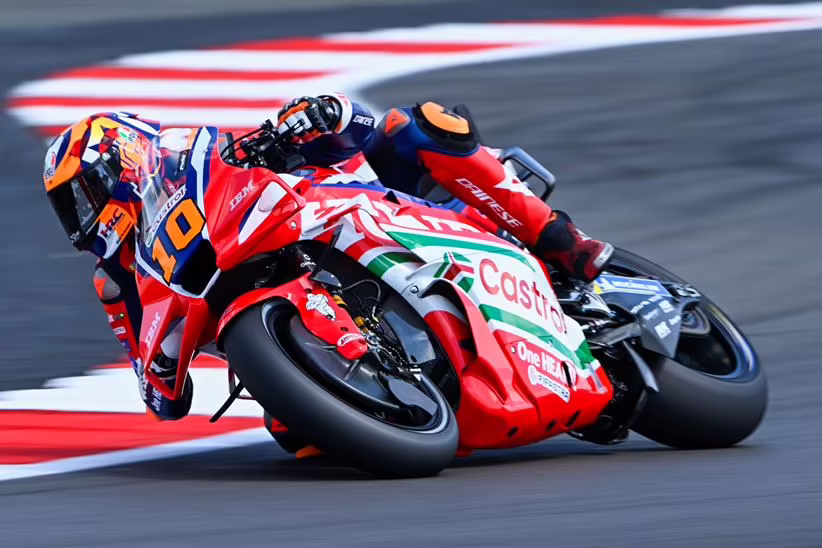 Luca Marini onboard the Honda RC213V during the 2026 MotoGP season