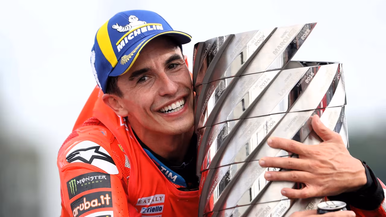 Marc Marquez wins the 2025 MotoGP title at Motegi. © Gold and Goose