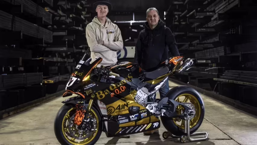 Storm Stacey and Michael Rutter before the North West 200.