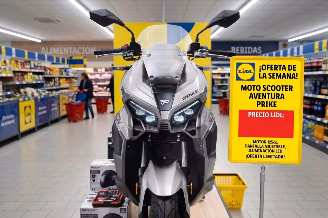 Скутер PRIKE XDV 125 в кроссоверном стиле, предлагаемый в интернет-магазине Lidl