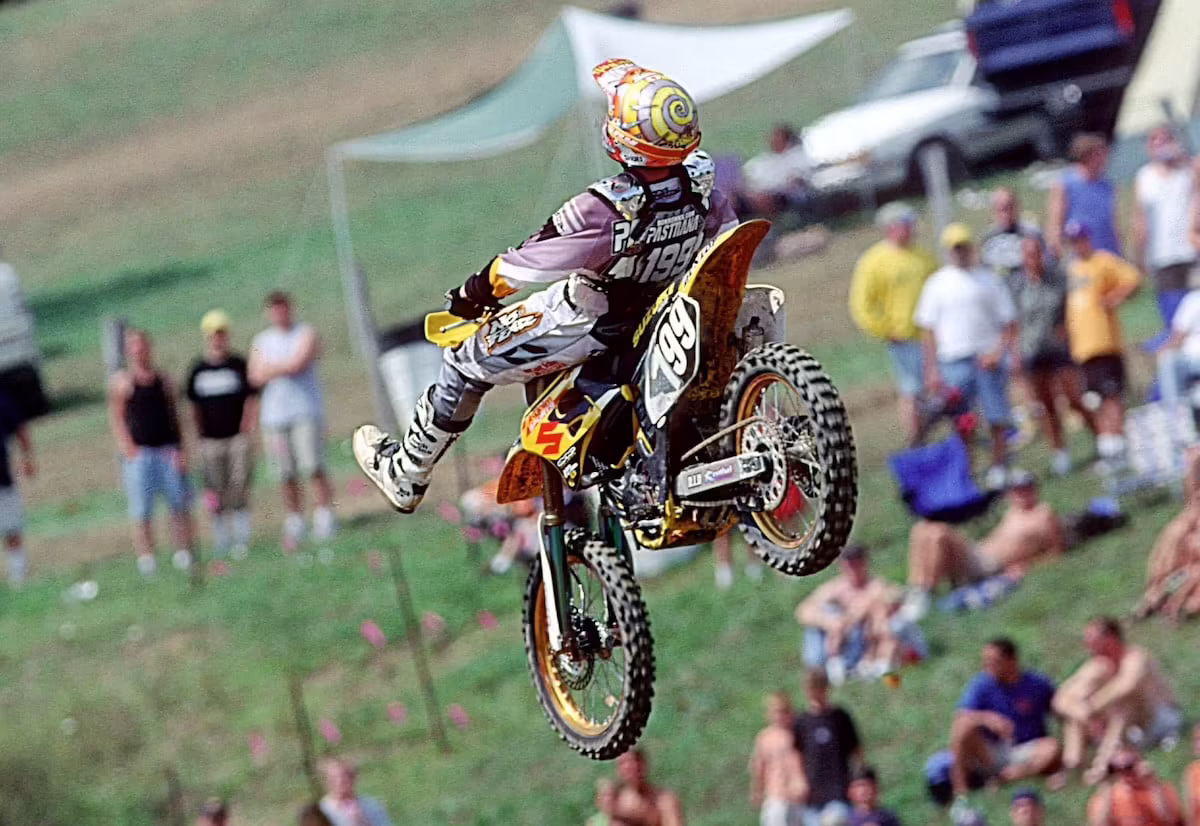 Pastrana’s freestyle roots followed him into every discipline, including on the racetracks of the Pro Motocross Championship and AMA Supercross Championship. Photo Courtesy Racer X Archives
