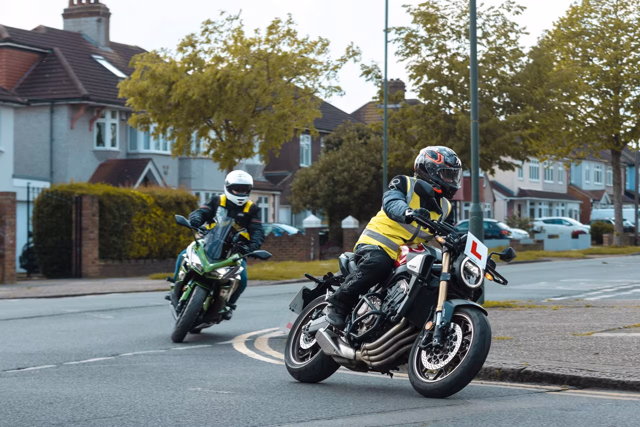 A learner rider with an instructor